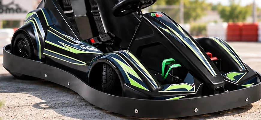 Un Baby Kart elettrico Tbkart in pista