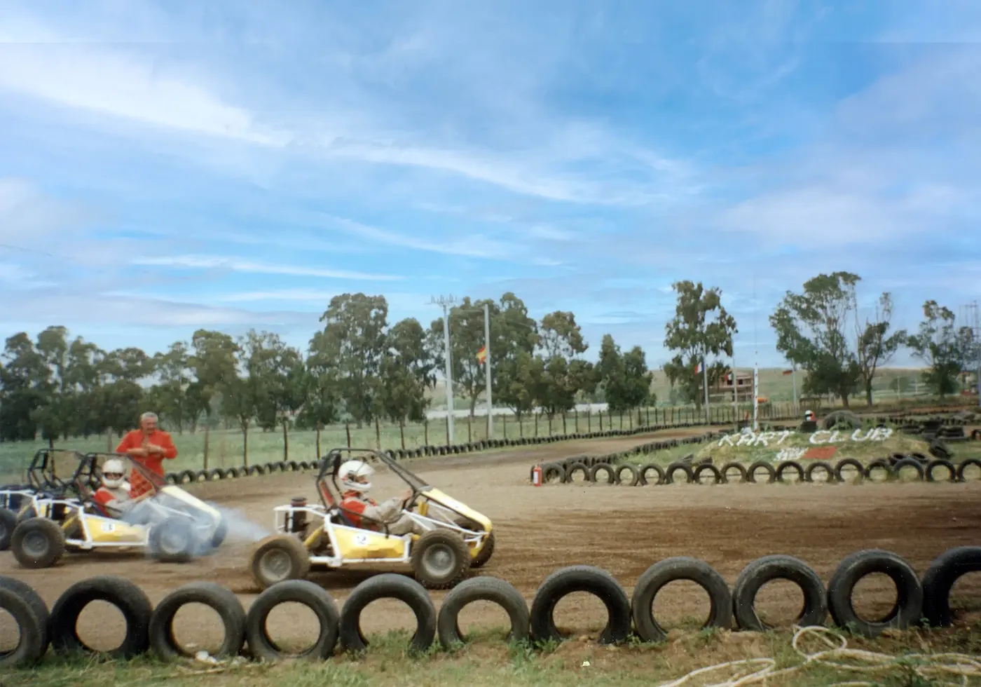 Gara di kart cross al kartodromo di Kart Roma negli anni Novanta